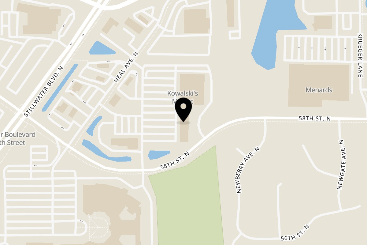 Map showing the location of Fiesta Mexican Oak Park Heights on 5817 Neal Ave N in Oak Park Heights